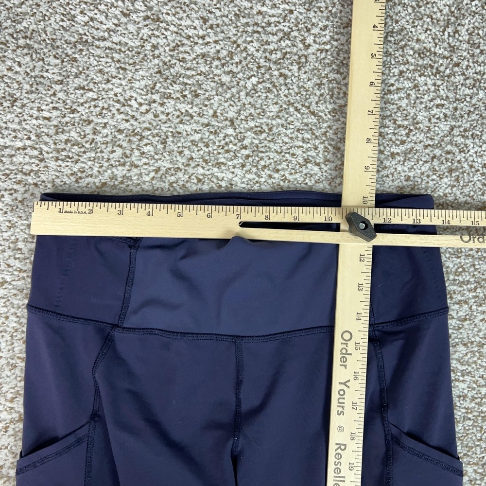 Lululemon Pants Womens 8 Blue Ankle Leggings Mesh Pockets Running Gym Workout - Picture 6 of 14